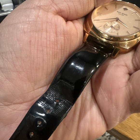 Works Kate Spade Live Colorfully Gold Tone Ladies Watch New Battery 38mm Fit 7.5